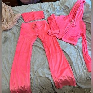 Y2K Brand new aerie pink velour set